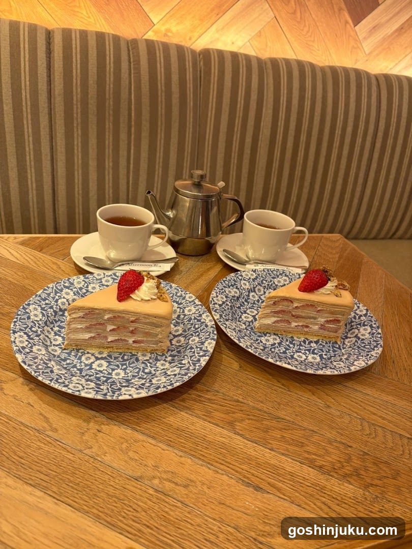 Strawberry Layer Cake with Tea