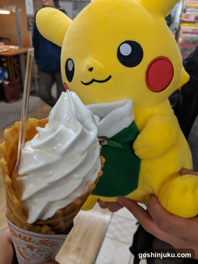 Pikachu plush with ice cream cone