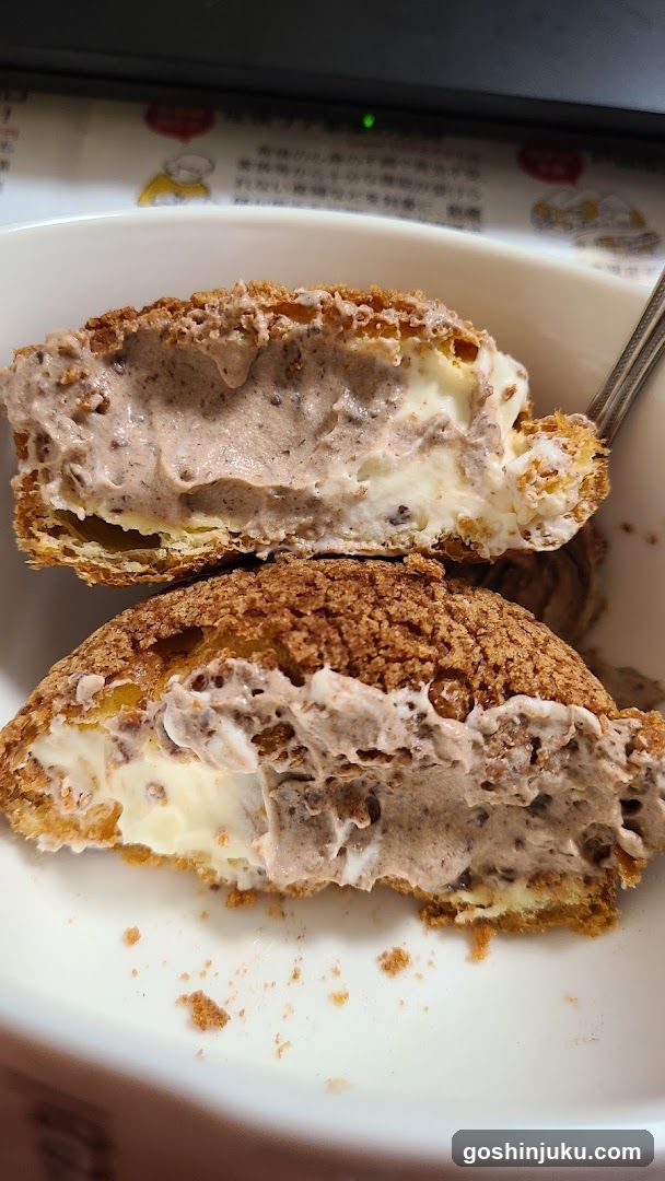 Breakfast pastry with cream filling