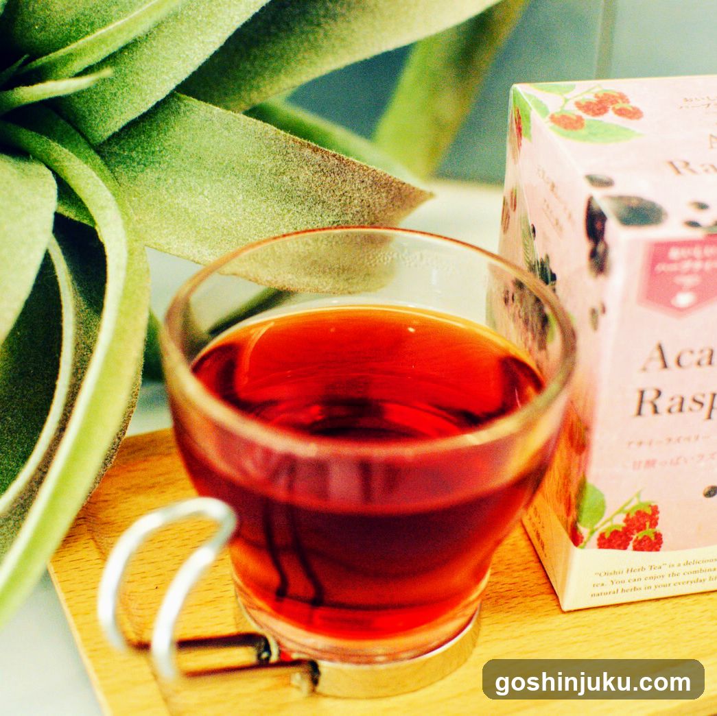 Raspberry Tea with Succulent