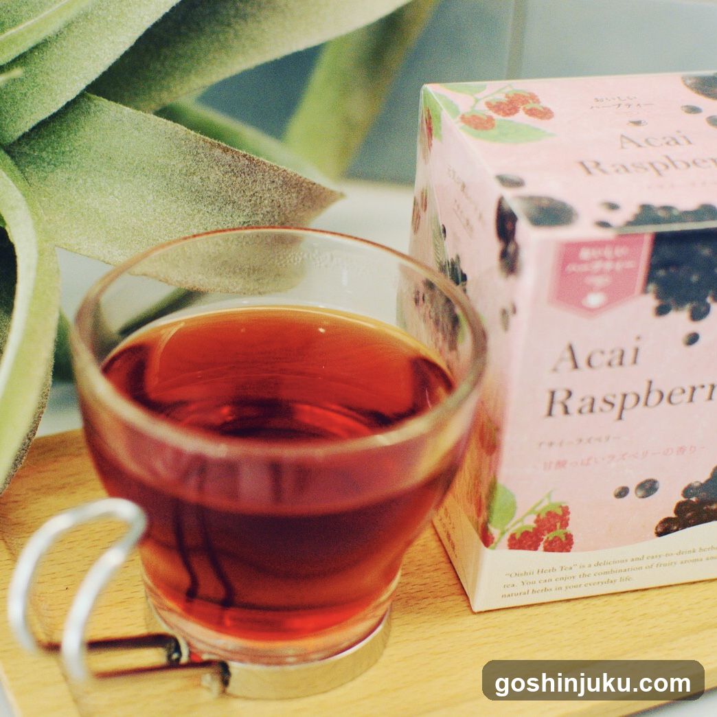 Acai Raspberry Tea Box and Cup