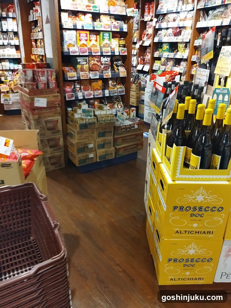 Grocery Store Interior with Prosecco Display