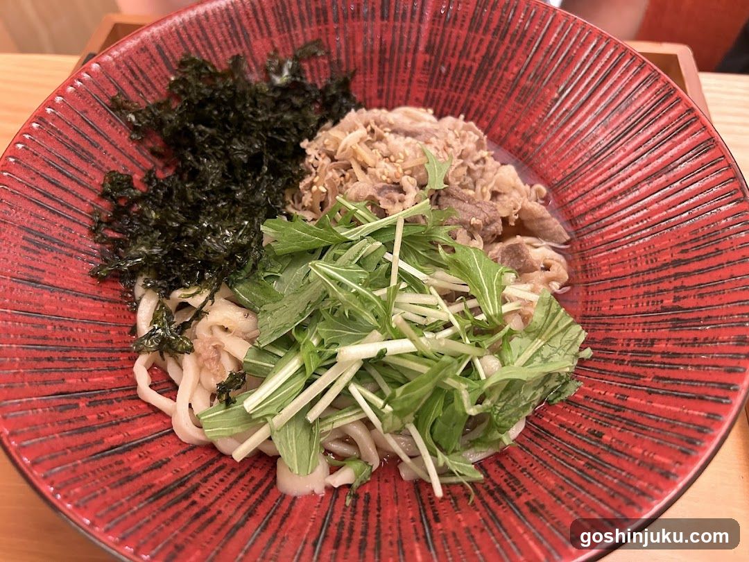 Bowl of Udon with Tofu and Greens