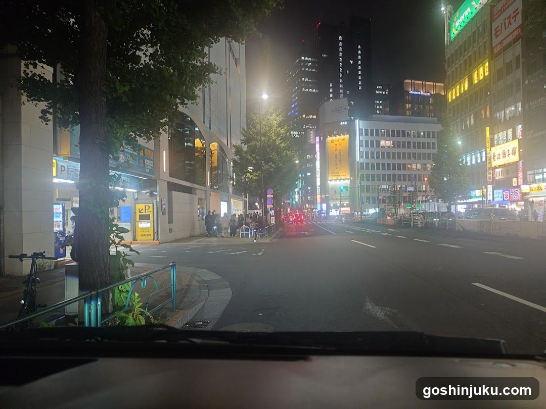 Night street scene in Japan