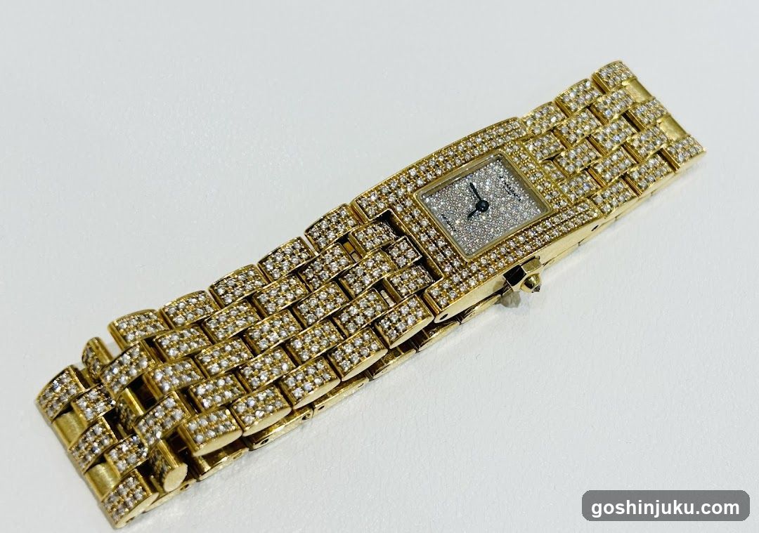 Diamond-Encrusted Gold Watch