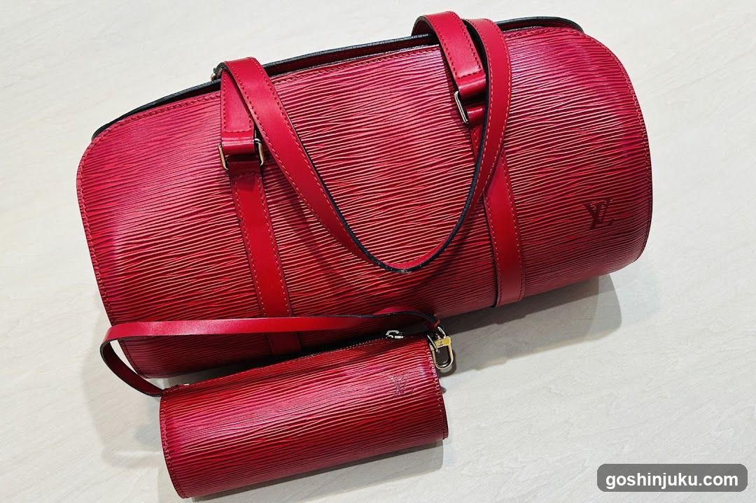 Red Louis Vuitton Epi Bag Set