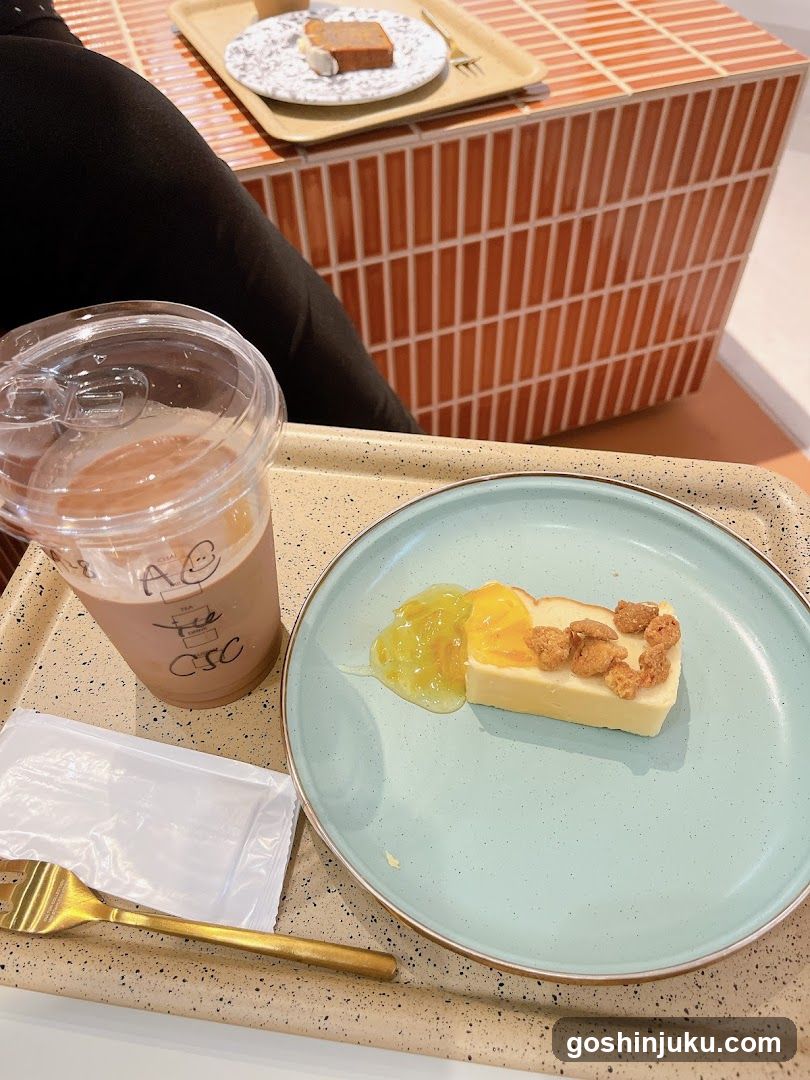 Cafe Interior with Dessert and Drink