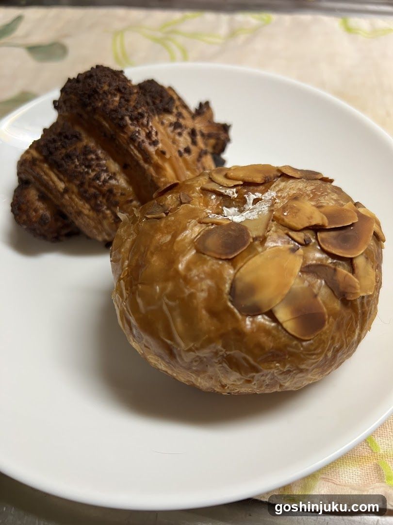 Almond Croissant and Chocolate Croissant on Plate