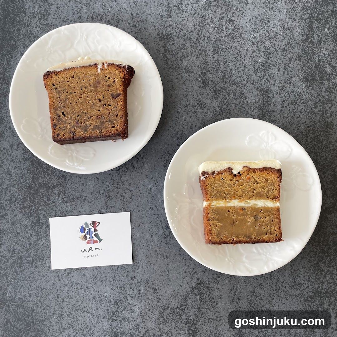 Cake Slices on White Plates with Business Card