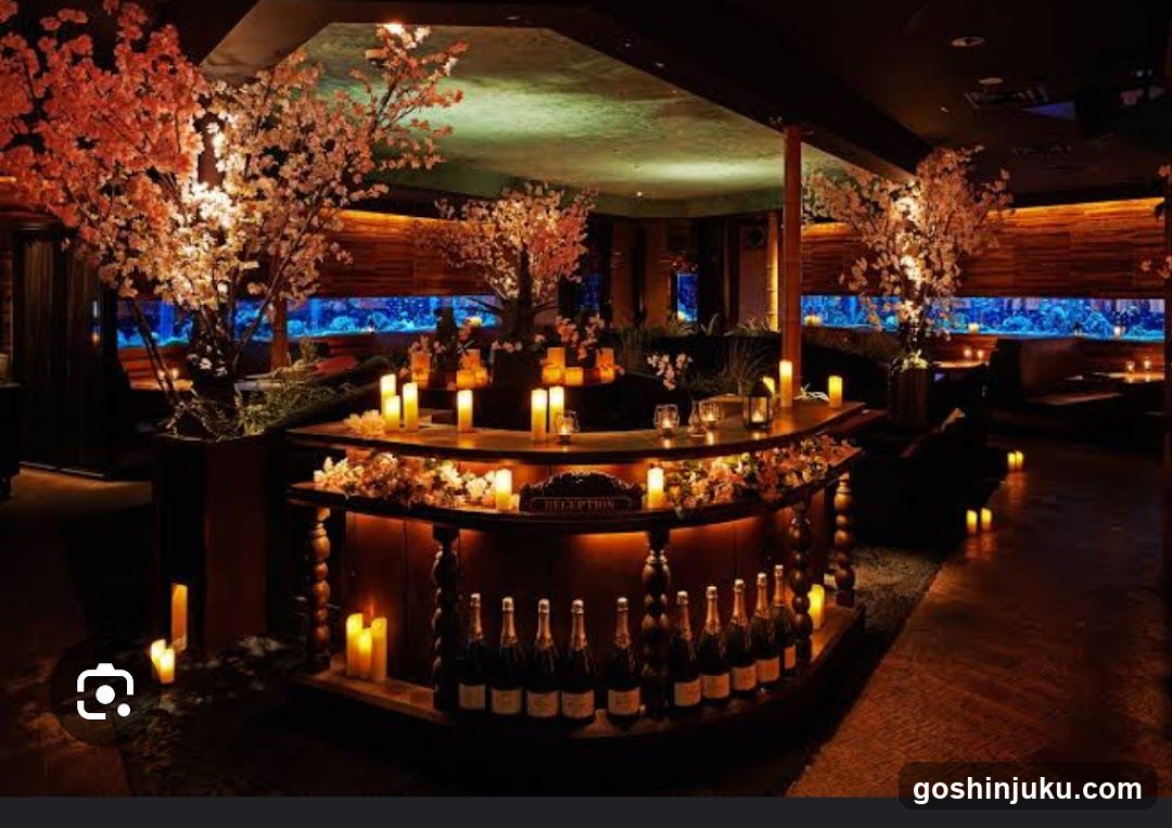 Bar Interior with Decorative Candles and Flowers