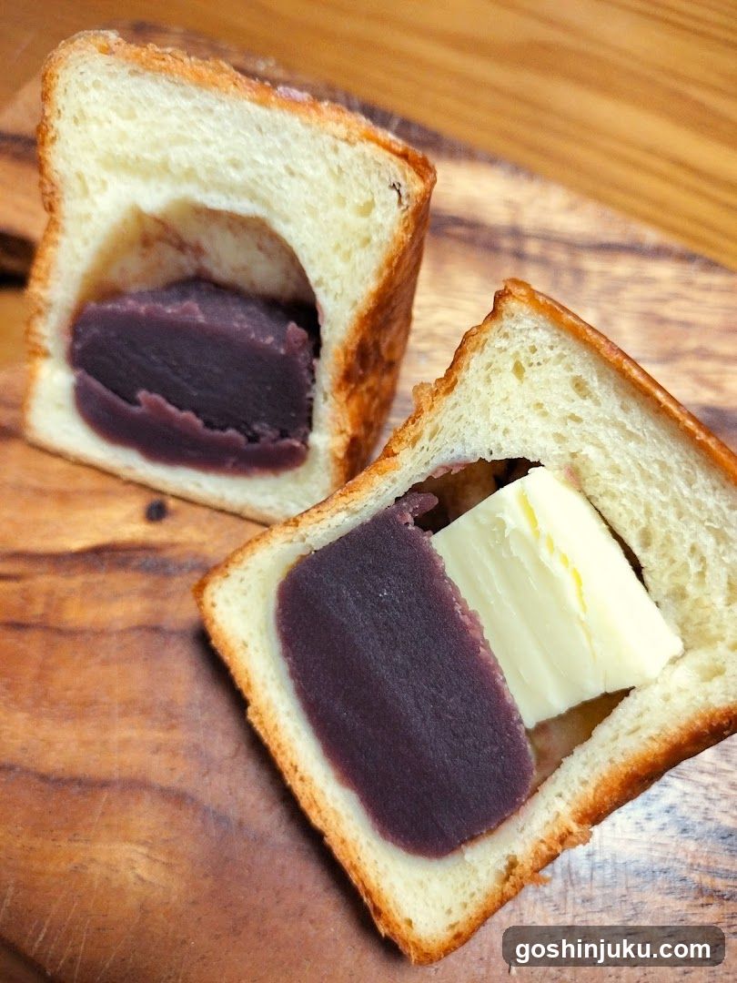 Red Bean and Butter Bread Slices