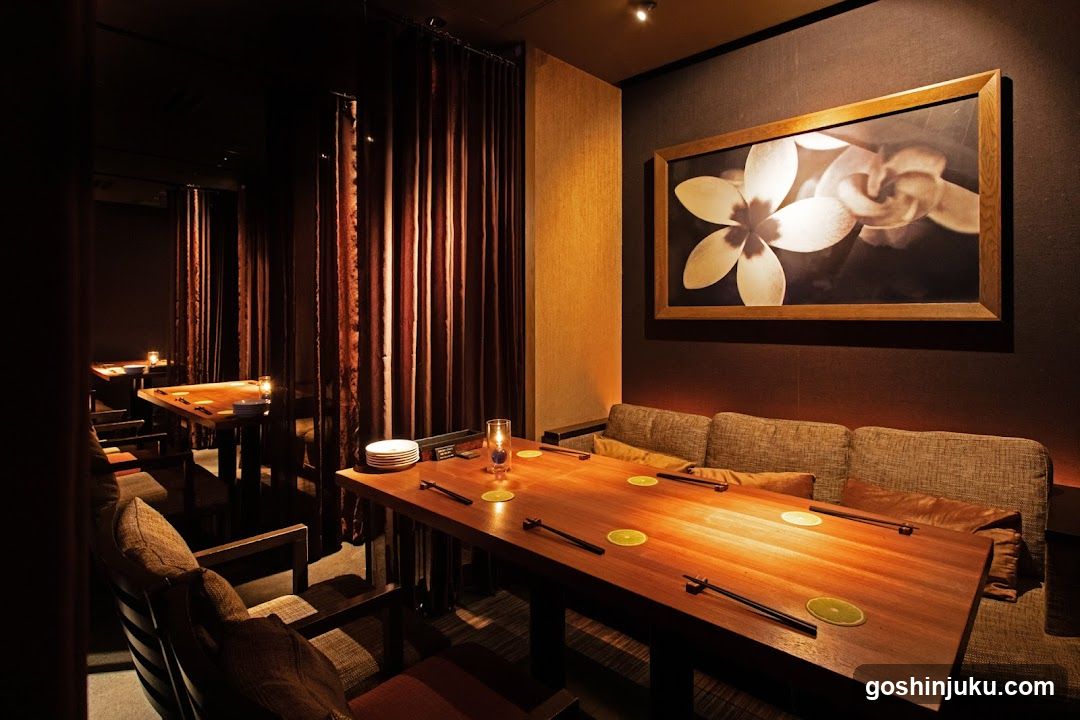 Dining Interior with Floral Artwork