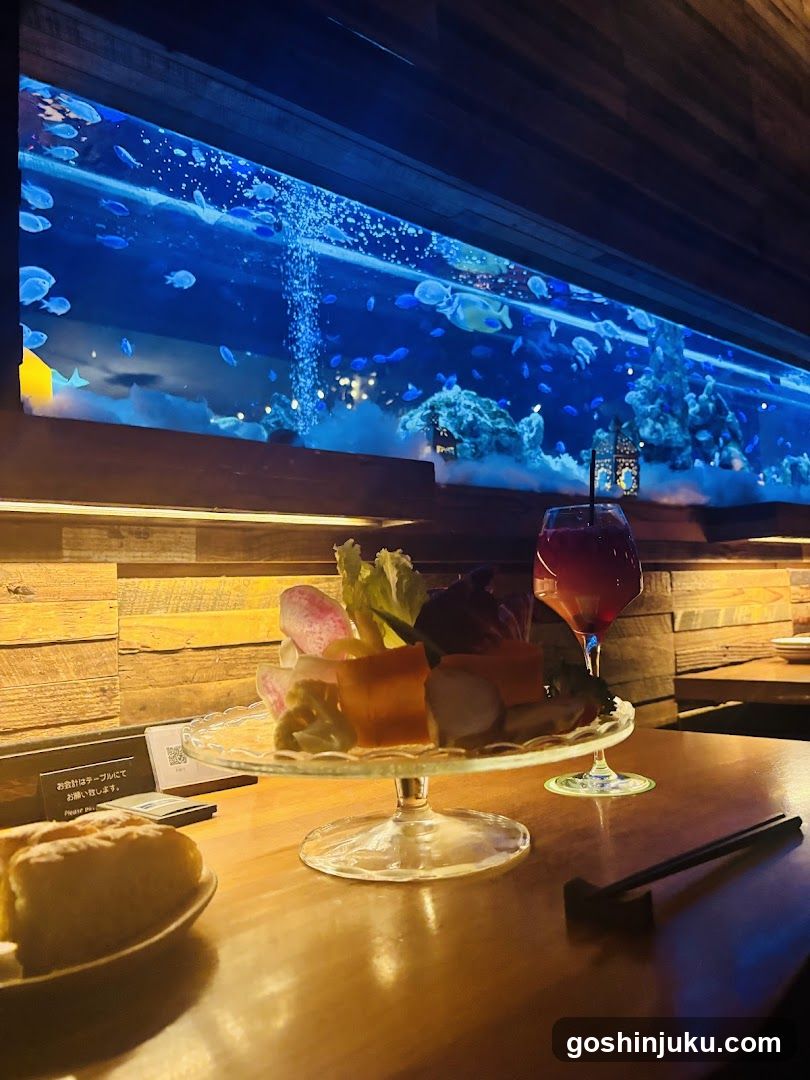 Restaurant Interior with Aquarium View