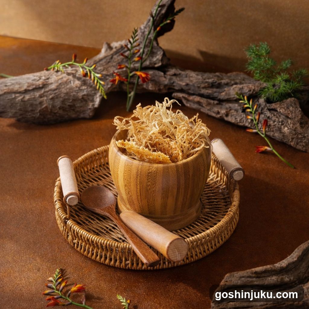 Wooden Bowl with Dried Ingredients