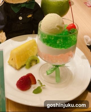 Fruit Dessert with Ice Cream