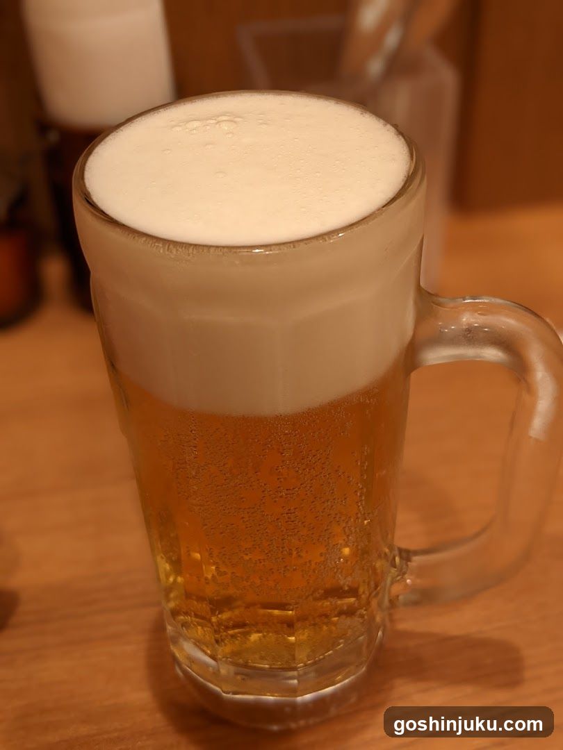 Beer in a glass mug
