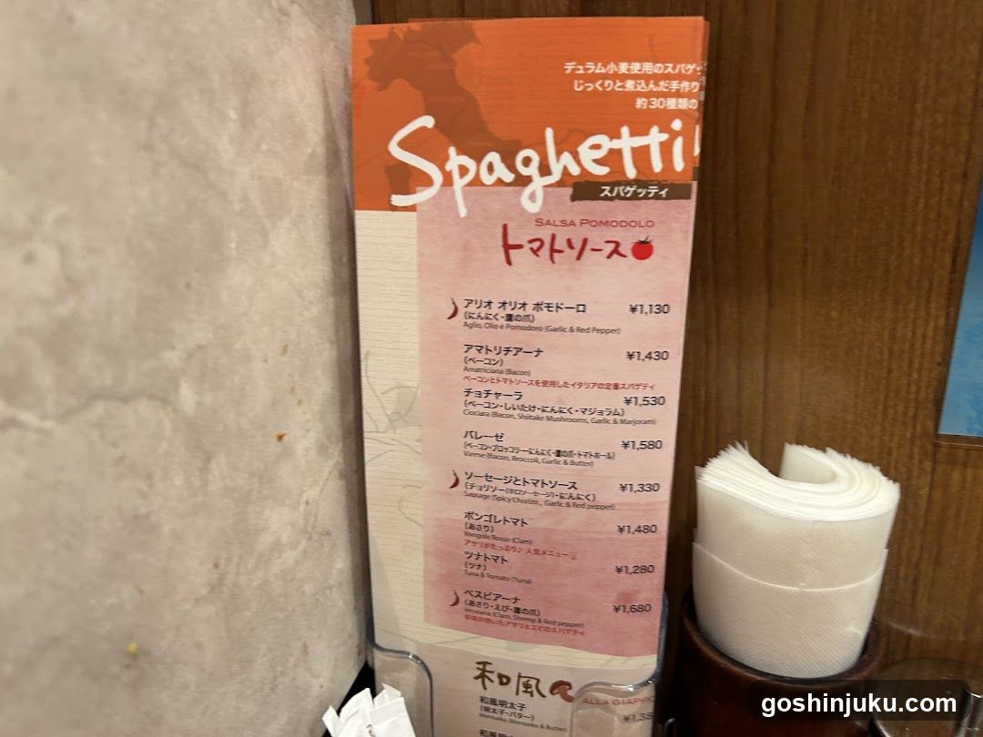 Spaghetti Menu Board