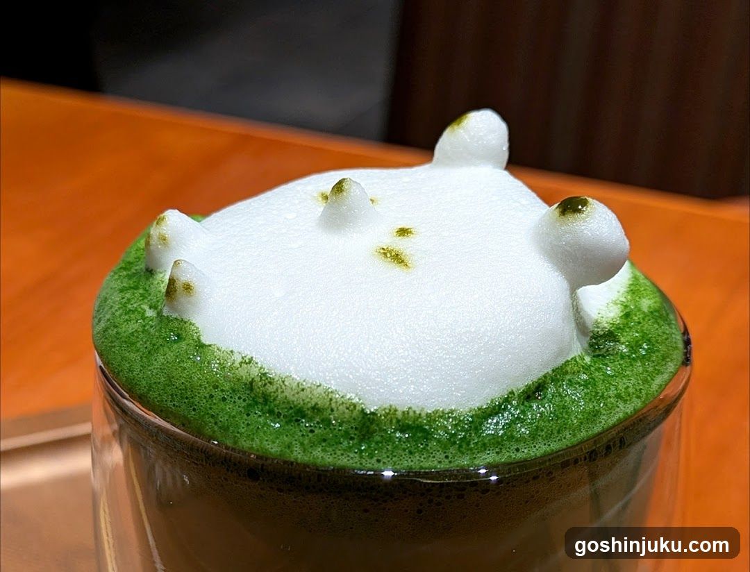 Matcha Latte with Bear Foam Art