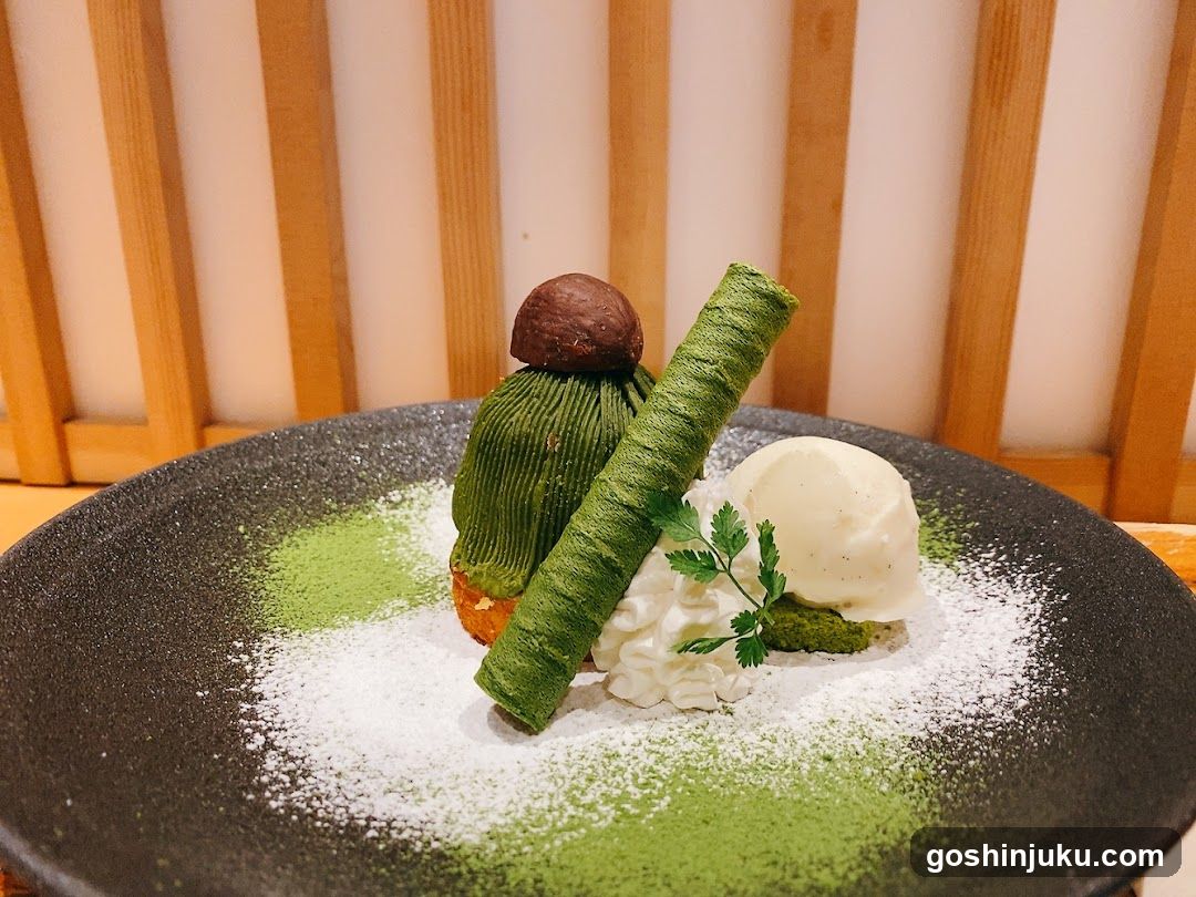 Matcha Dessert with Ice Cream