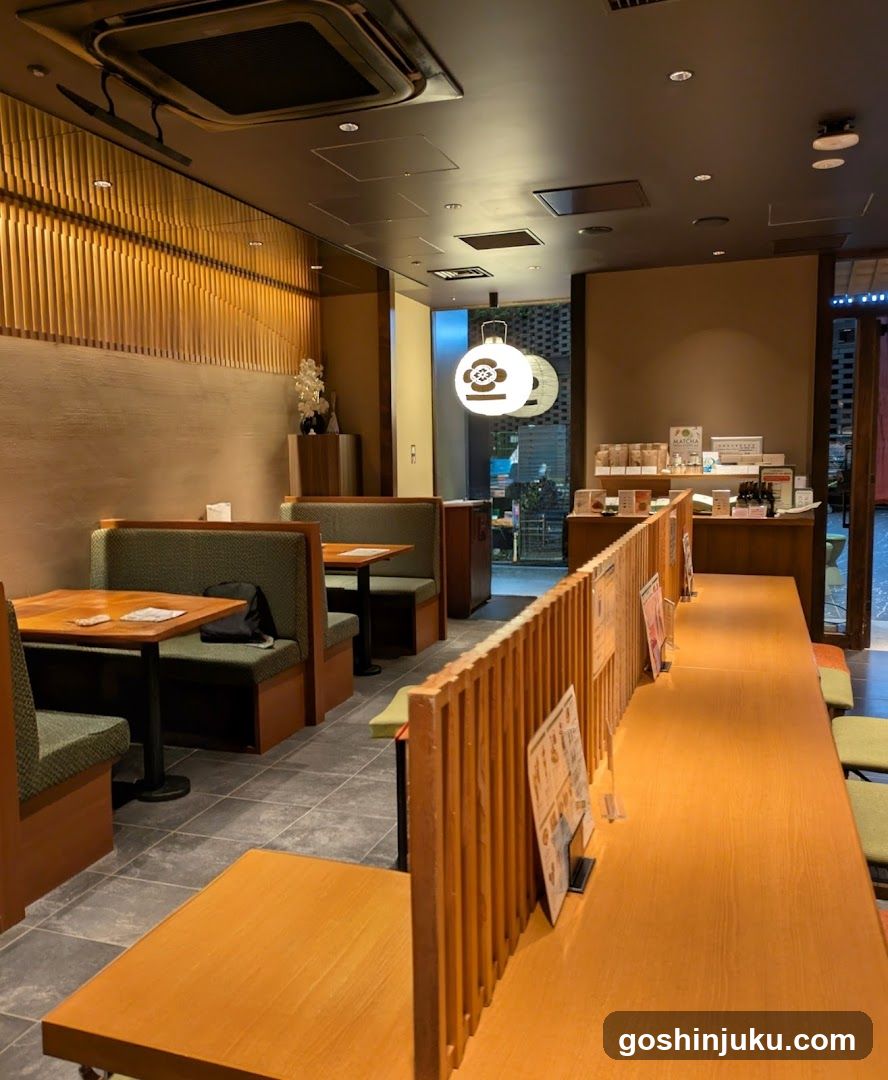 Interior of a Japanese-style cafe or restaurant