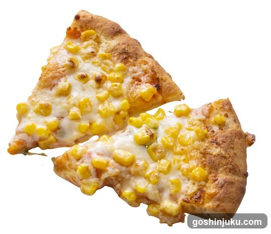 Corn and Cheese Pizza Slices