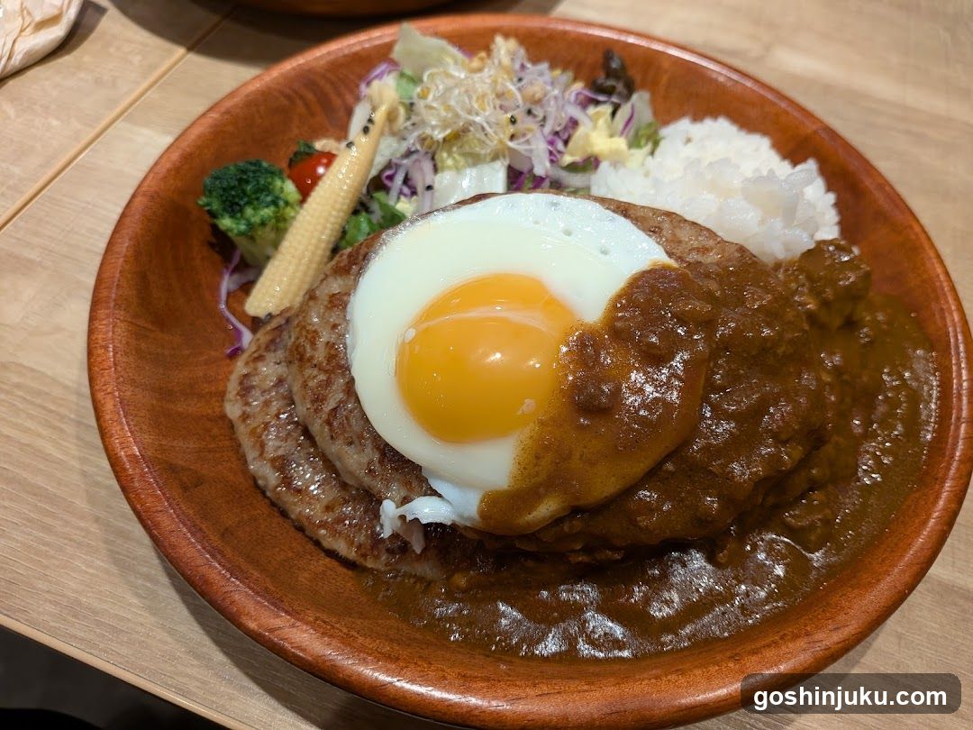 Curry Rice with Egg and Meat Patty