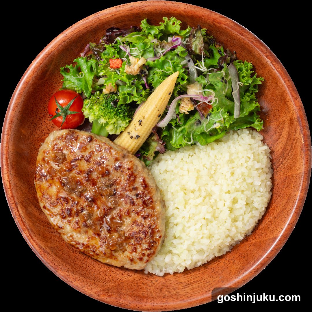 Healthy Bowl with Meat and Salad