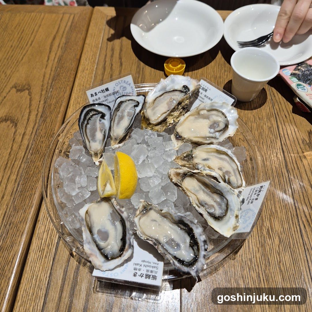 Oyster Platter with Ice and Lemon