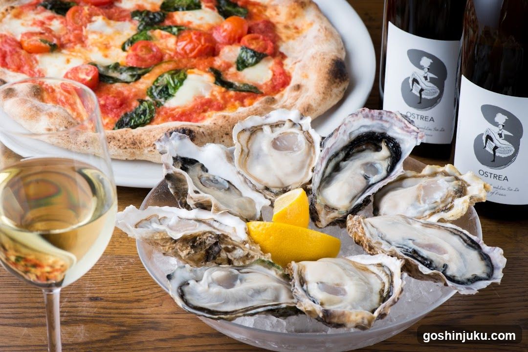 Oysters and Pizza with Wine