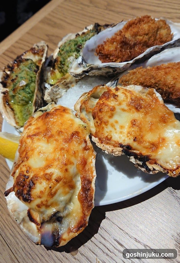 Oyster Platter with Various Toppings