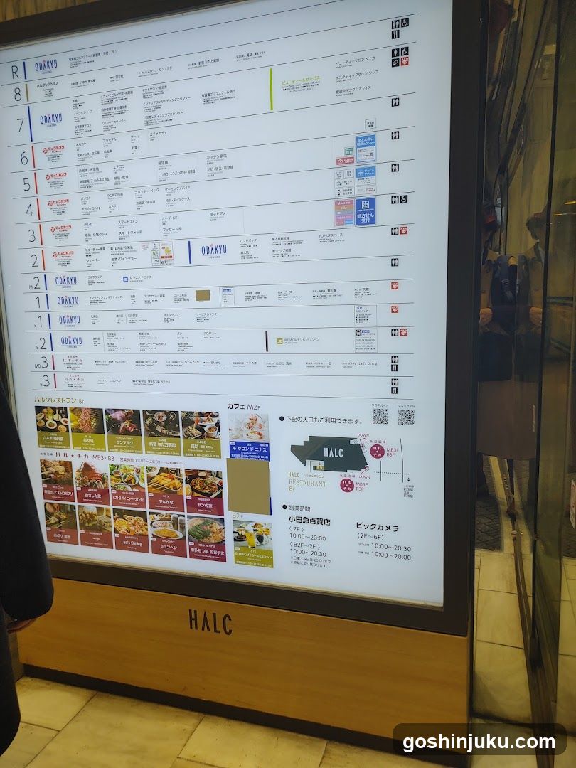 ODAKYU Subway Map and Food Menu Display