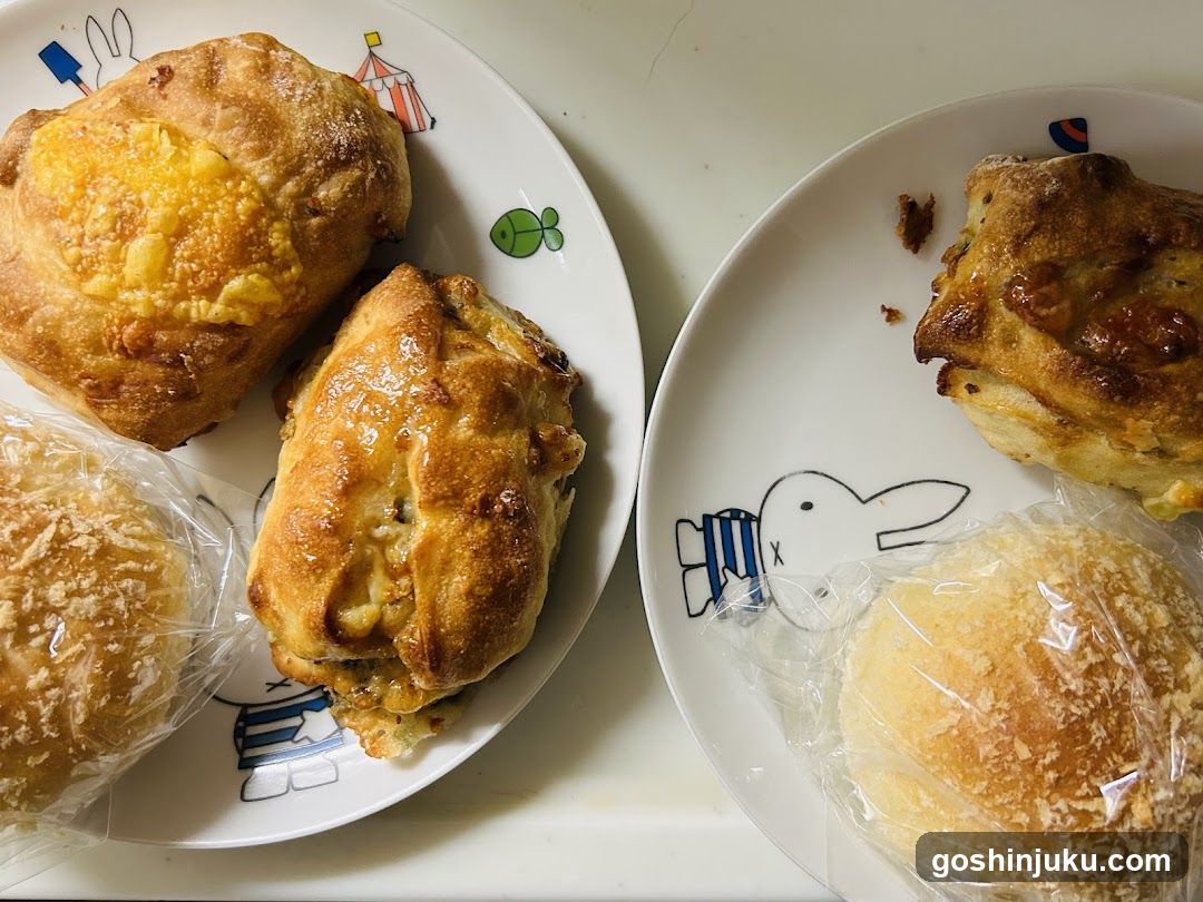 Pastries on plates