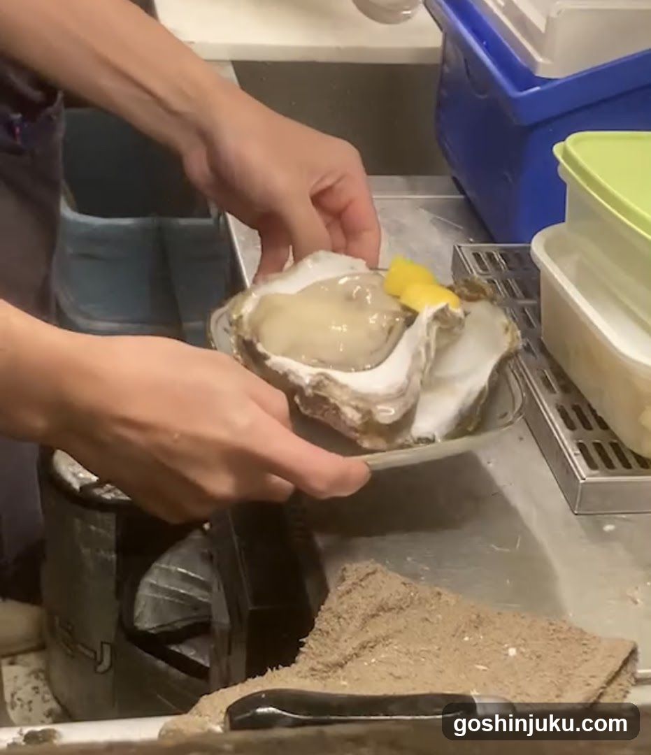 Oyster Shucking in Kitchen