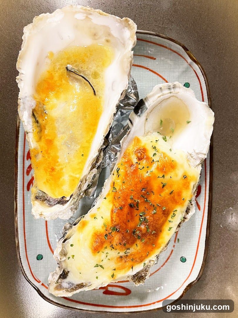 Baked Oysters on a Decorative Plate