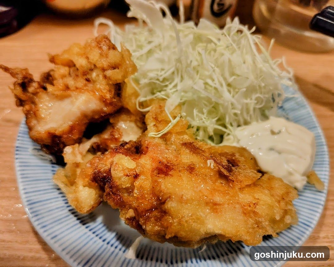 Fried Chicken with Cabbage and Sauce
