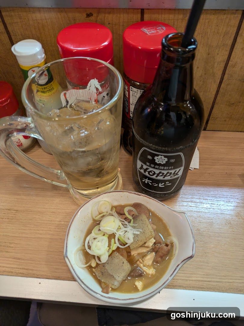 Ramen and Beer at a Japanese Restaurant