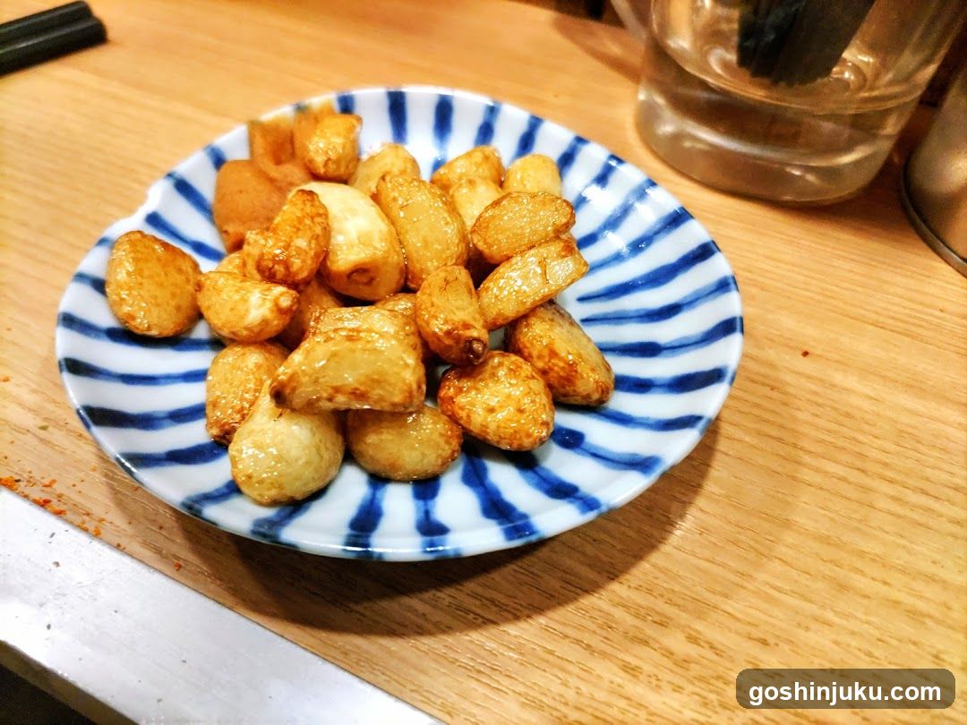 Fried Snacks on Blue and White Plate