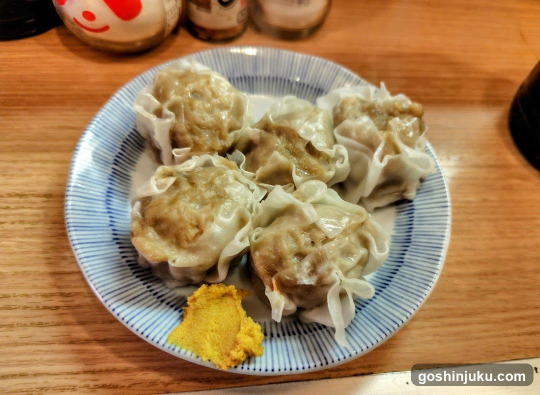 Dumplings on a plate with ginger