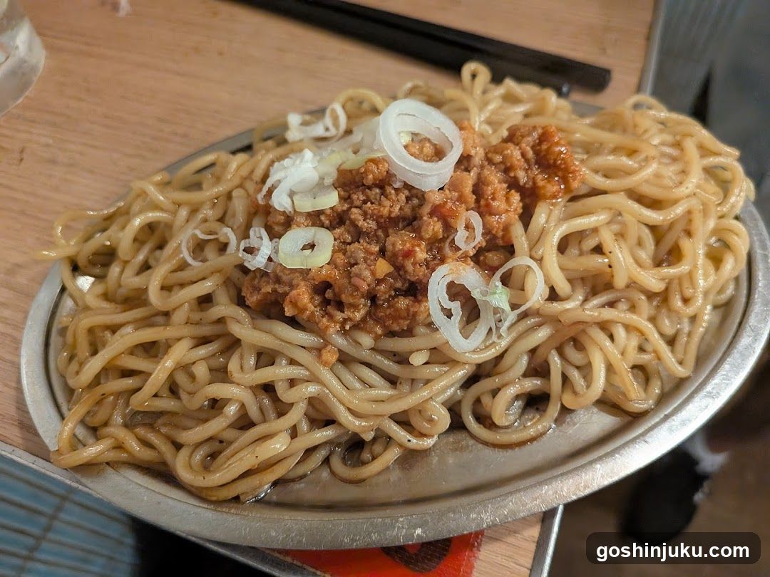 Noodle Dish with Ground Meat Topping