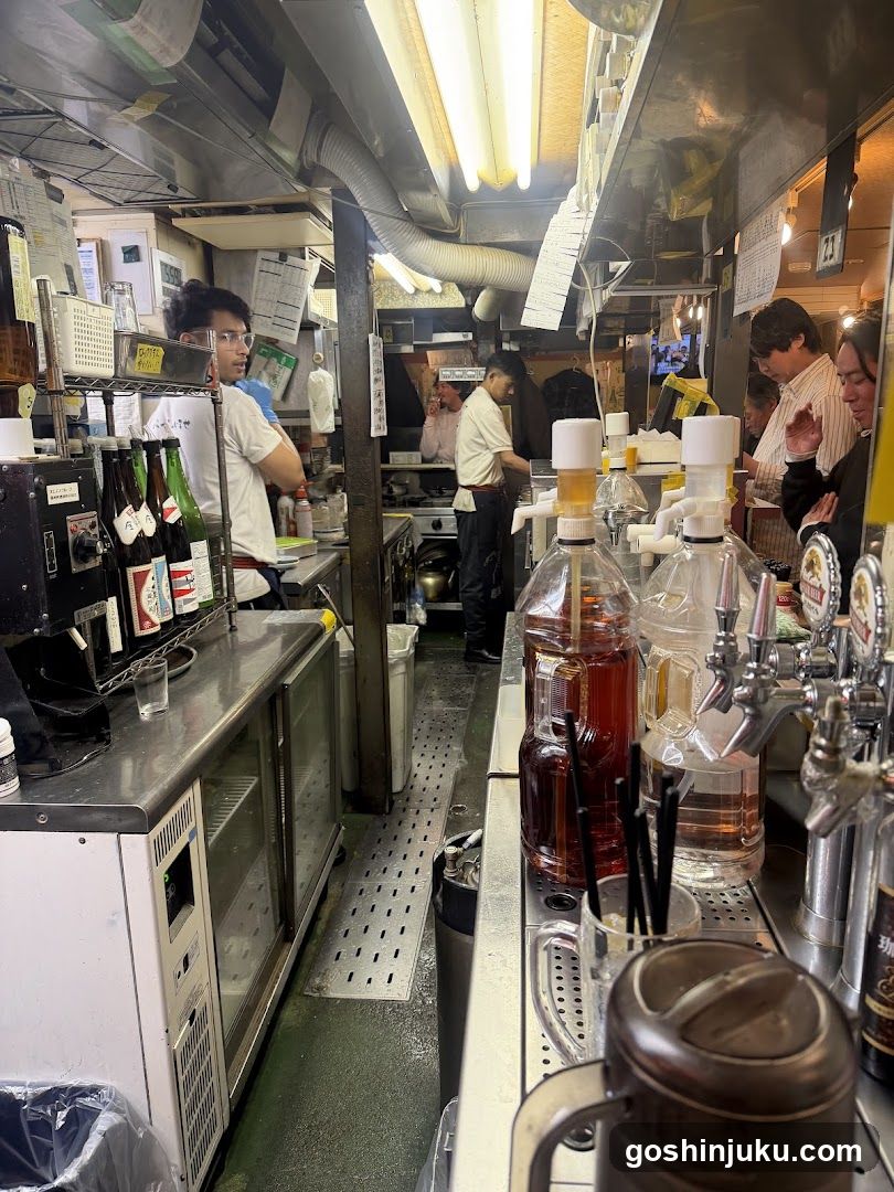 Bar Interior with Staff and Bottles