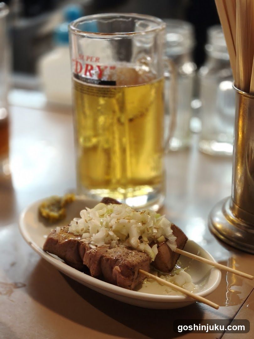 Skewered Meat with Onions and Beer