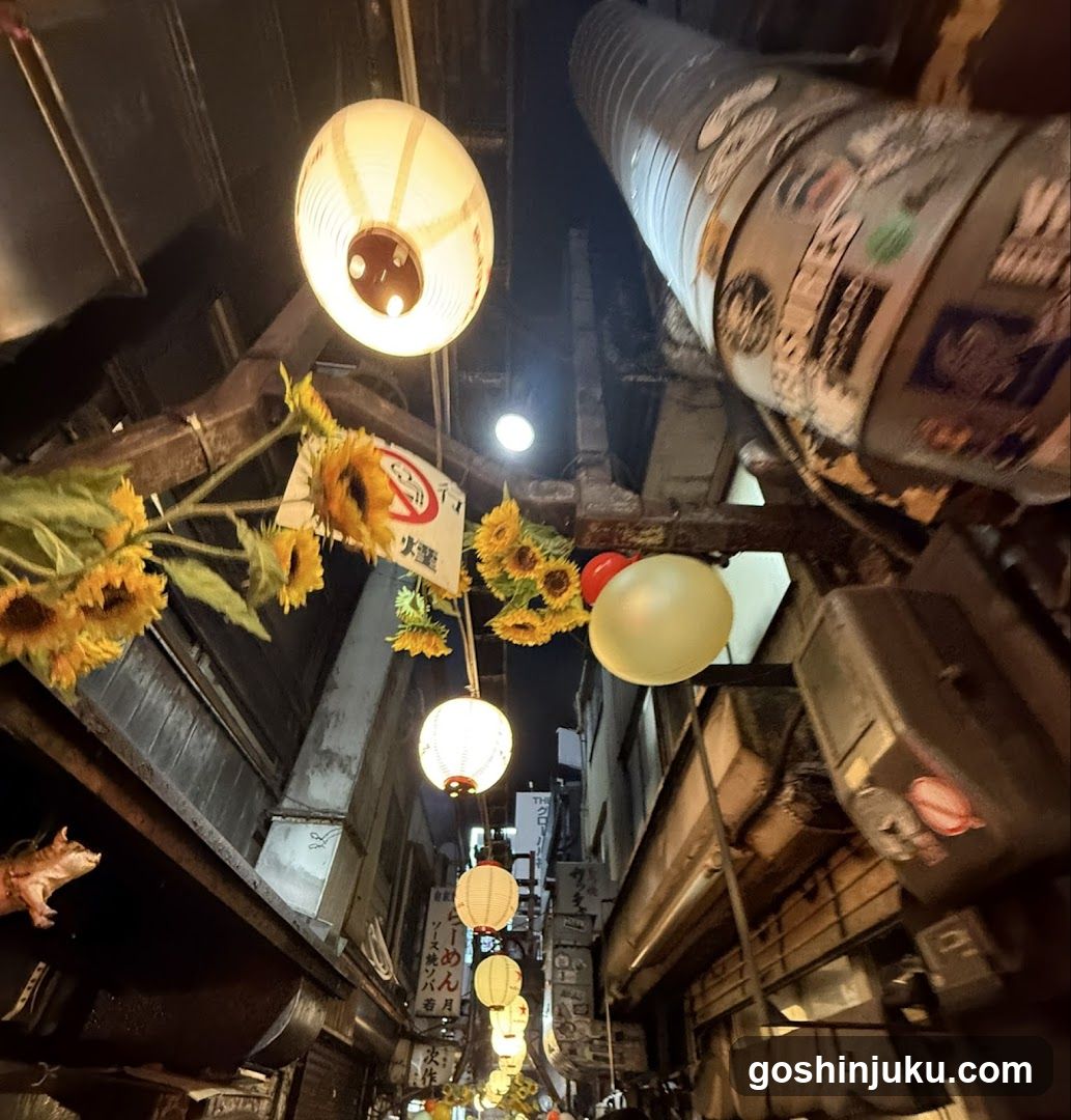 Sunflower-lit Alleyway at Night