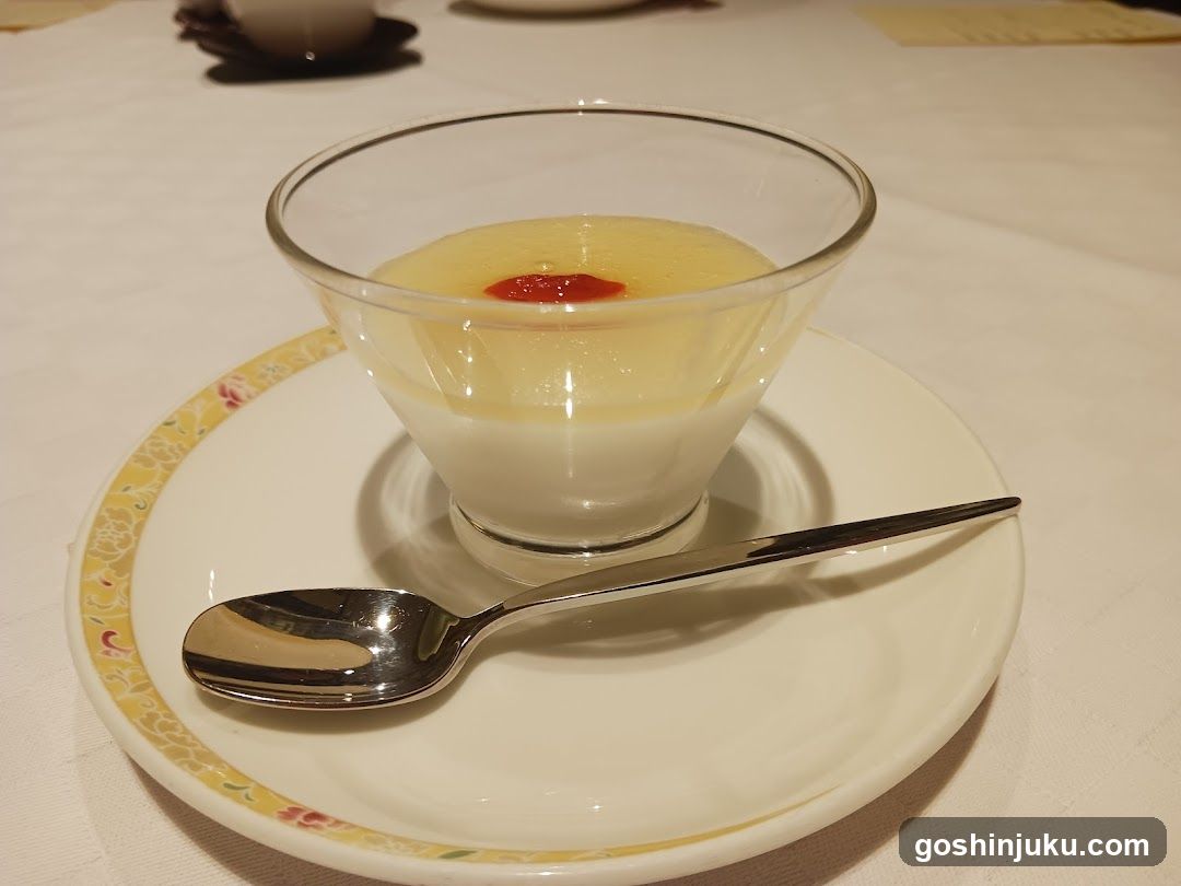Dessert with Pudding and Sauce