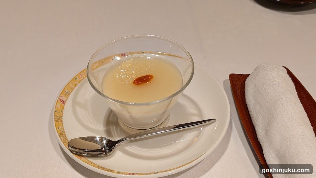 Dessert with date in glass bowl