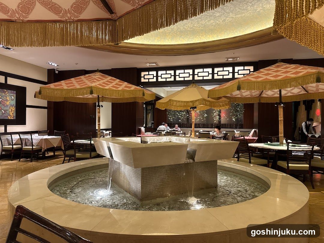 Restaurant Interior with Fountain