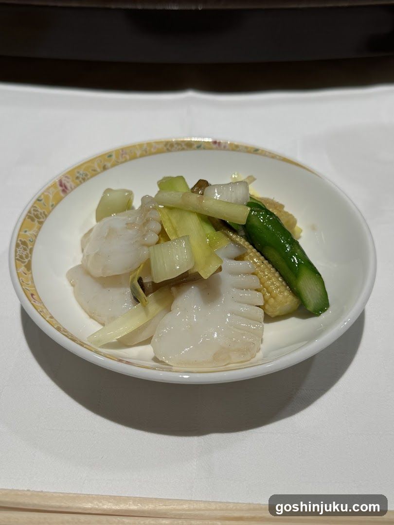Stir-fried Sea Scallop with Corn and Scallion