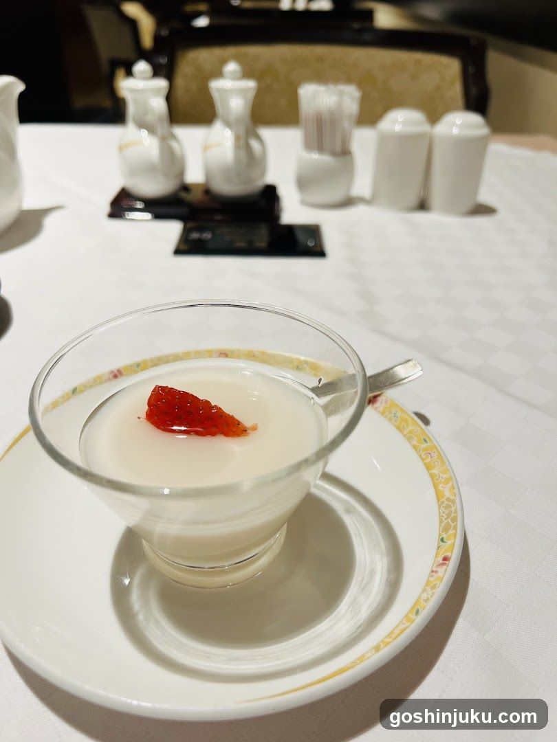 Dessert with Strawberry Topping