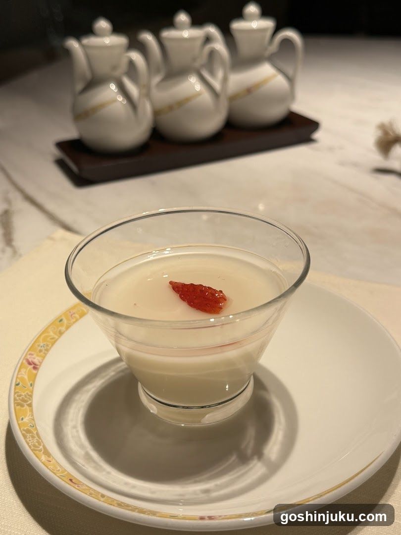 Dessert with Red Garnish