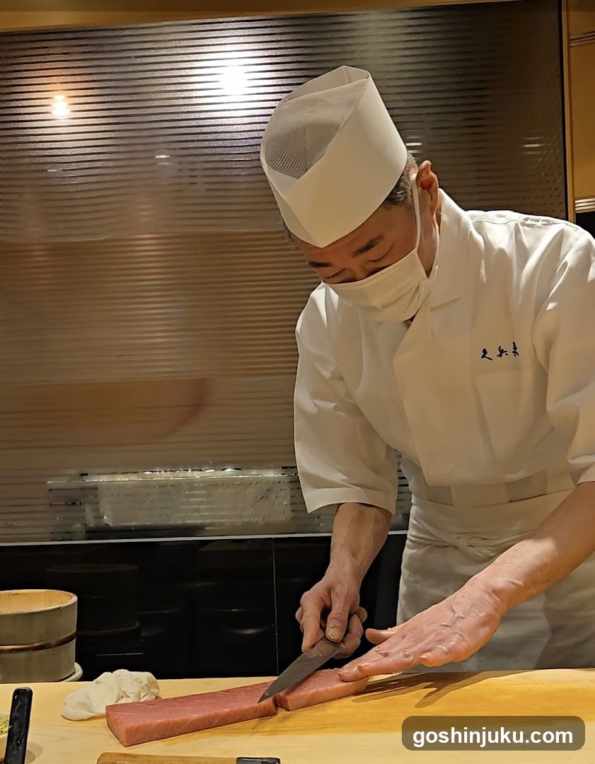Chef Preparing Sashimi