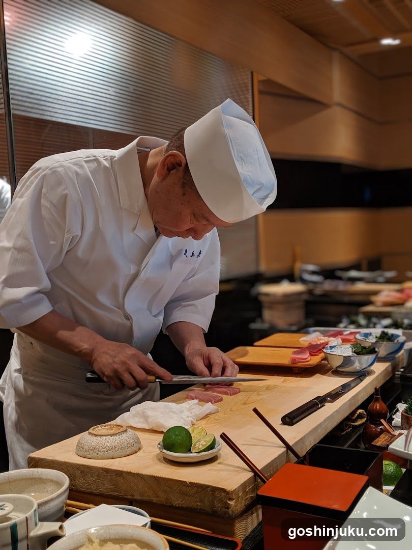 Chef Preparing Sashimi